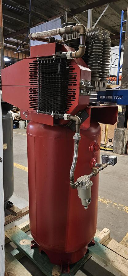 Used GENERAL AIR PRODUCTS NCP-2200D-4B AIR COMPRESSOR PACKAGE – 7.5 HP – 60 GALLON TANK – 200 PSI – AFTERCOOLER EQUIPPED