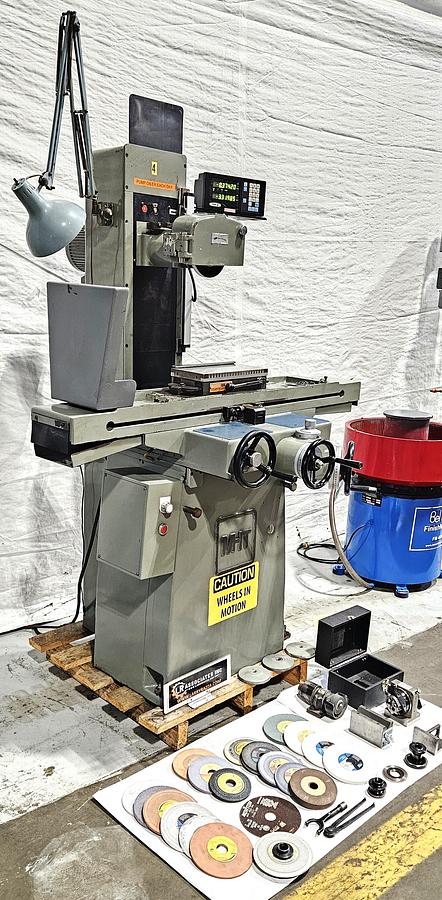 Used MITSUI MSG-205MH 6" X 12" PRECISION SURFACE GRINDER – FAGOR 2-AXIS DRO – WALKER CERAMAX MAG CHUCK – HARIG GRIND-ALL – LOADED WITH TOOLING - PLUS FINE FEED to .00005" on X and Z axis