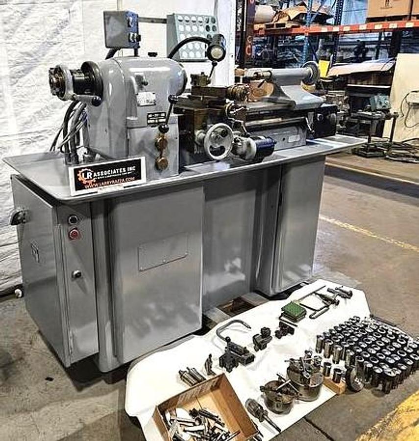Used HARDINGE TFB TOOLROOM LATHE – ELECTRIC CARRIAGE DRIVE – 60+ COLLETS – COOLANT – TRANSFORMERS – FULL TOOLING PACKAGE