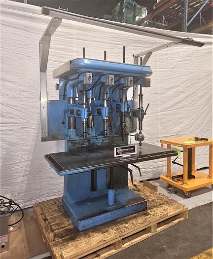 Used Buffalo Forge Quad Drill Press with Emrick Tapping Head 220V 3 Phase Drilling Tapping Machine