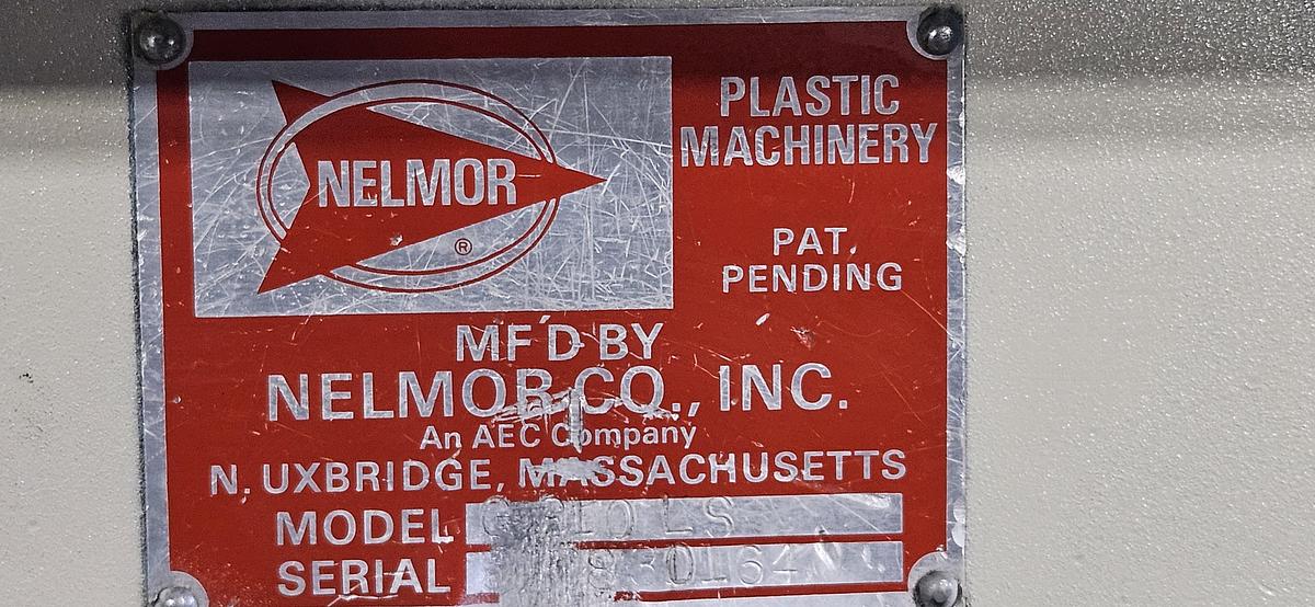 Used NELMOR G810LS LOW-SPEED PLASTIC GRANULATOR – 8" X 10" – 3 HP – GEARED LOW-SPEED DRIVE – 230V 3 PHASE – SHARP KNIVES – BIN DISCHARGE – HEAVY-DUTY