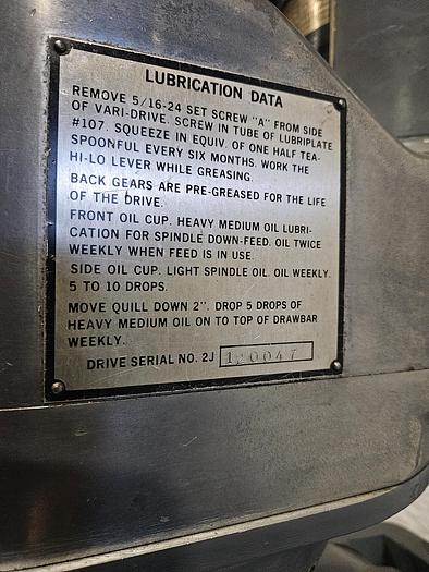 Used 2 HP Vari-Speed Bridgeport Milling Machine with Mitutoyo DRO Power Feed 230V 3 Phase