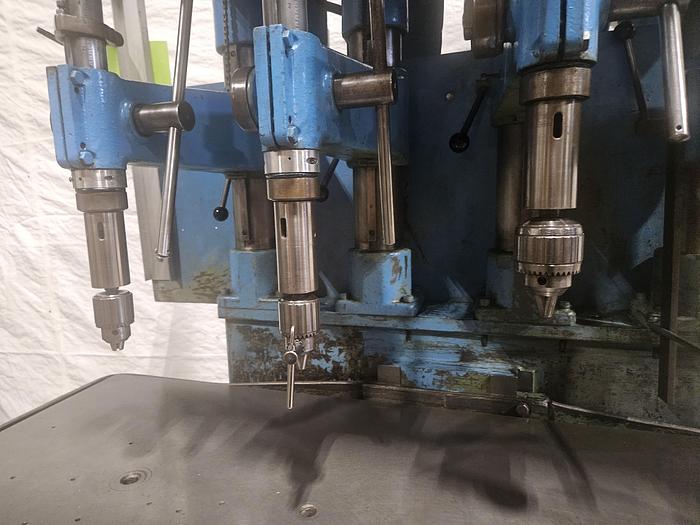 Used Buffalo Forge Quad Drill Press with Emrick Tapping Head 220V 3 Phase Drilling Tapping Machine