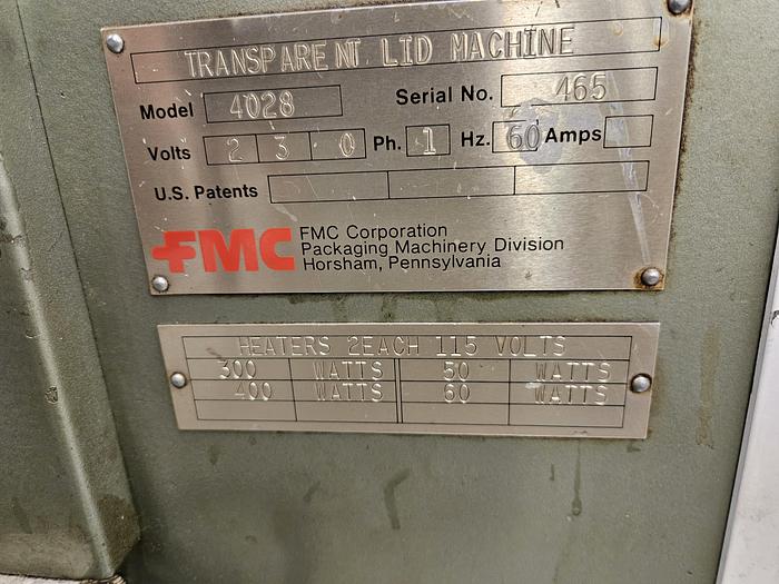 Used FMC CRATHERN MODEL 4028 TRANSPARENT BOX MAKING MACHINE