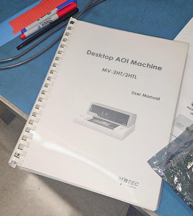 Used MIRTEC MV-2HTL Desktop AOI Vision Inspection System – 2006  Offline PCB Inspection • Tested & Running • Complete Workstation