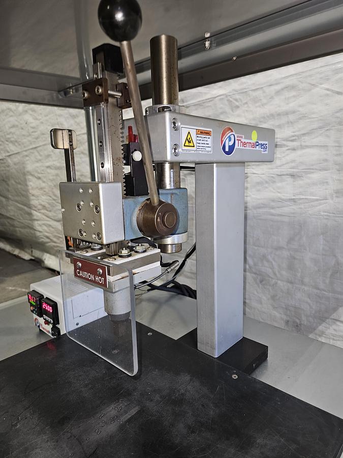 Used THERMALPRESS MANUALPRESS BENCH-TOP HEAT SEALING / HOT STAMPING PRESS – DIGITAL CONTROLS – STAINLESS – EXCELLENT CONDITION