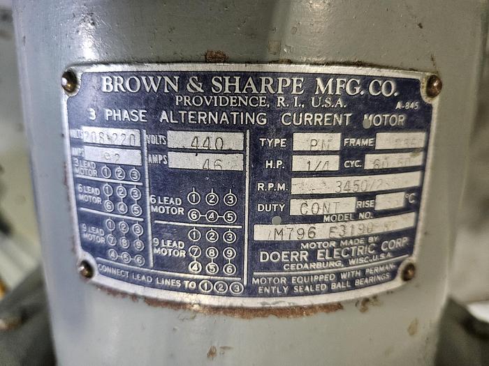 Used Brown and Sharpe Vacuum Unit for Surface Grinder Collector