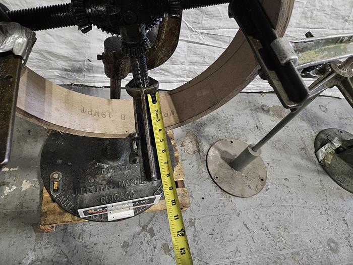 Used Littell 48 Inch Reel Payoff for feeding metal stock to power punch press