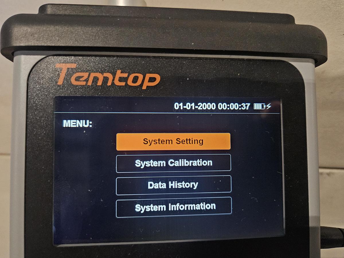 Used TEMTOP PMD 331 PARTICLE COUNTER – PORTABLE CLEANROOM AIR MONITOR – CALIBRATION CERTIFICATE – EXCELLENT CONDITION, TESTED!