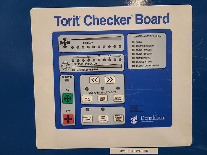 Used Donaldson Torit 4 Cartridge Dust Collector SDF 5 Hp 460 Volt 3 Phase with Checker Board