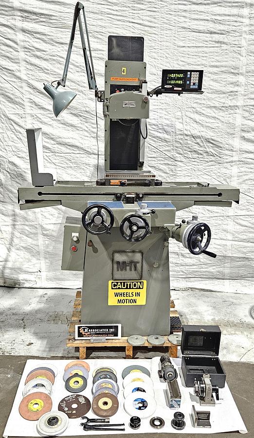 Used MITSUI MSG-205MH 6" X 12" PRECISION SURFACE GRINDER – FAGOR 2-AXIS DRO – WALKER CERAMAX MAG CHUCK – HARIG GRIND-ALL – LOADED WITH TOOLING - PLUS FINE FEED to .00005" on X and Z axis