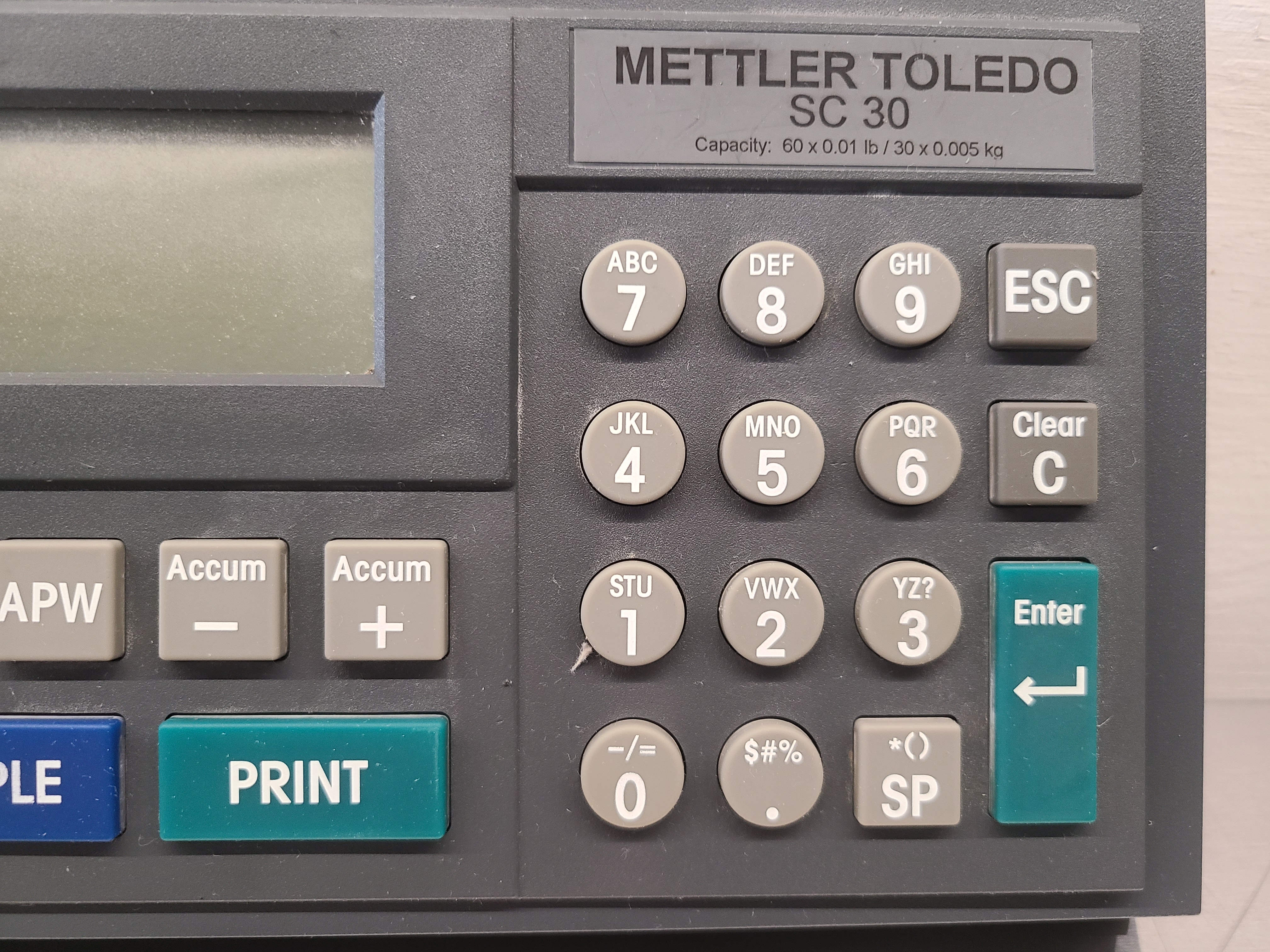 Used Mettler Toledo SC Counting Scale Capacity 60 x 0.01 Lb 120V