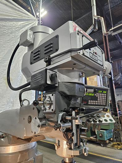 Used Clark Variable Speed Milling Machine DRO Power Feed Rotating Vise & Collets