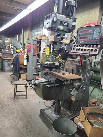 Used Lagun 2HP Milling Machine 42 inch with Accurite DRO Power Feed & Vise