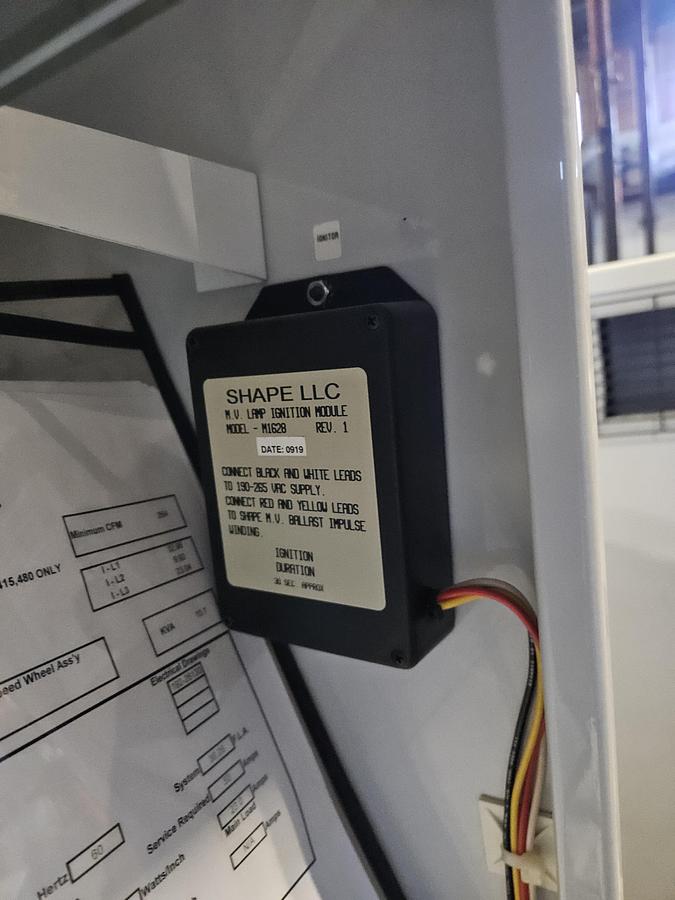 Used MARK ANDY / UVT MAXIM SLS UV CURING SYSTEM 240V • 3-Phase • 12" Lamp • 400 W/In • Blower & Control Cabinet