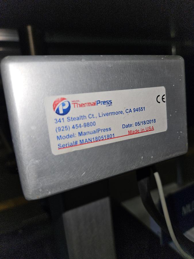 Used THERMALPRESS MANUALPRESS BENCH-TOP HEAT SEALING / HOT STAMPING PRESS – DIGITAL CONTROLS – STAINLESS – EXCELLENT CONDITION