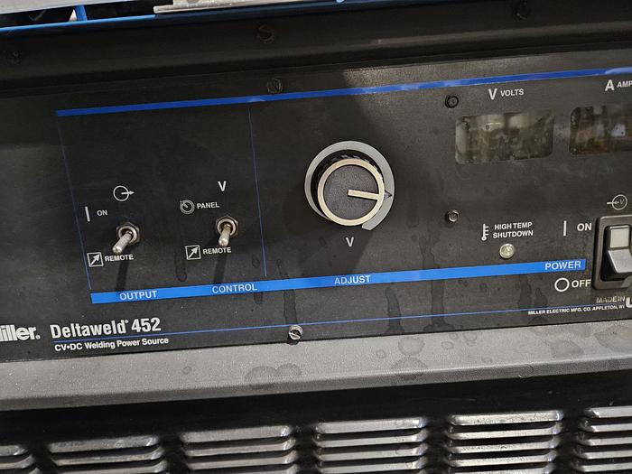 Used Miller Delta Weld 452 CV DC Welding Power Source with Miller Robotic Interface Microprocessor Weld Controller Cool mate 4 & Gun w/ Feeder... formerly on a Robot Welder