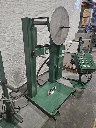 Used TWO Durant Motorized Braking Stock Reel Payoff with Coil Feed Sensors