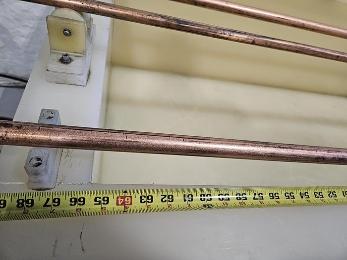 Used Poly Plating Tank with Copper Bars and Agitation Motor 64 inch long x 33 wide x 21 deep