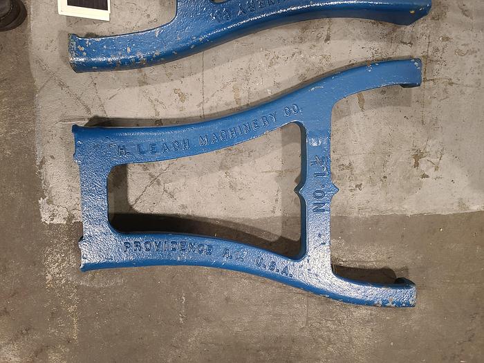 Used Cast Iron Vintage Steel Legs Steam Punk original 1940 Era Made in the USA 2 in a set