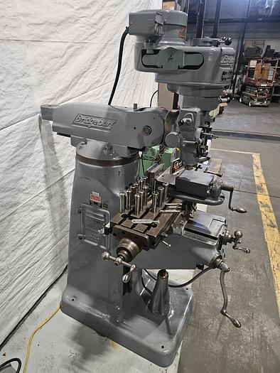Used Bridgeport Mill 1 HP 36 inch Table DRO Power Feed Collets Chrome Ways 6 inch Vise