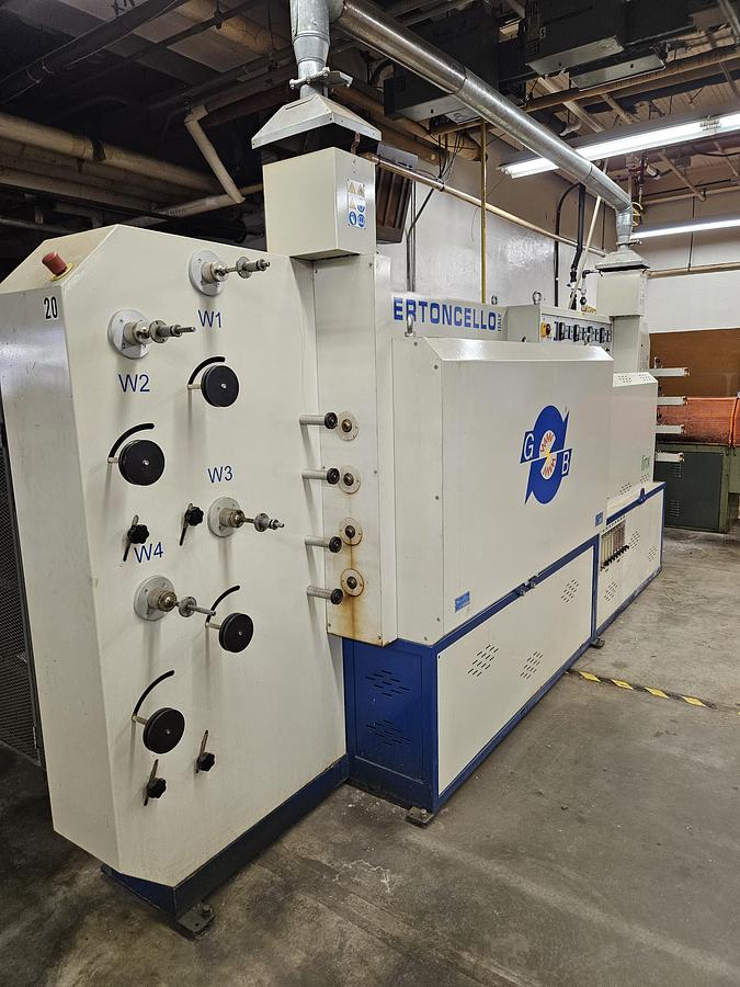 Used 2006 G.B. F.lli Bertoncello Srl. LINX 104 Four Strand Wire Annealing Furnace for continuous annealing of wires and metal strips