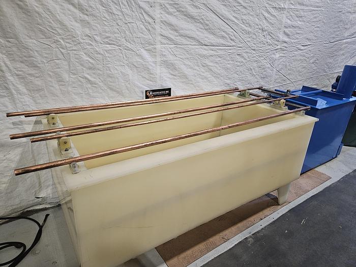 Used Poly Plating Tank with Copper Bars and Agitation Motor 64 inch long x 33 wide x 21 deep