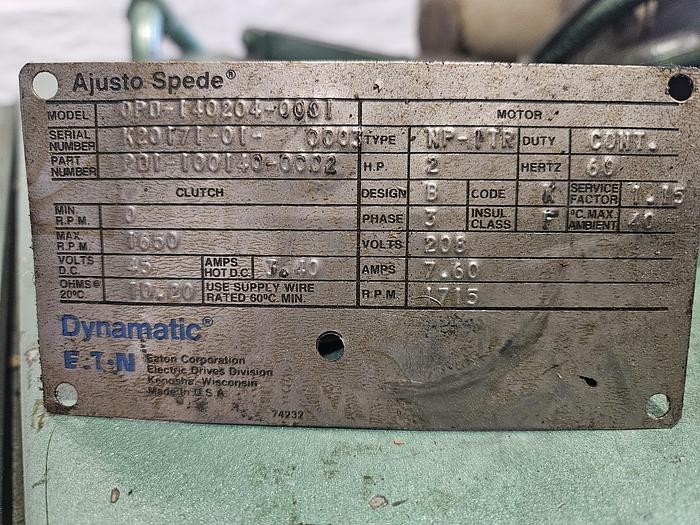 Used 15 Ton Rousselle Punch Press Air Clutch Air Brake 2" Stroke Variable Speed Control