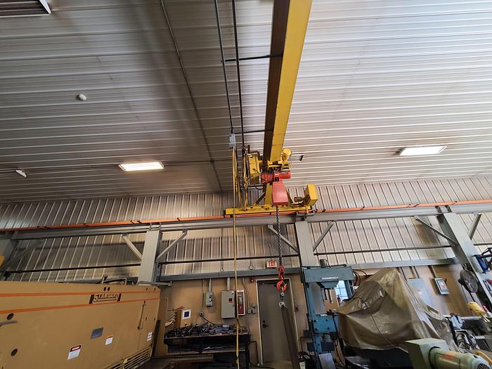 Used 5 Ton Gantry Crane with Electric Hoist. We have 2 Approximately 50 long each