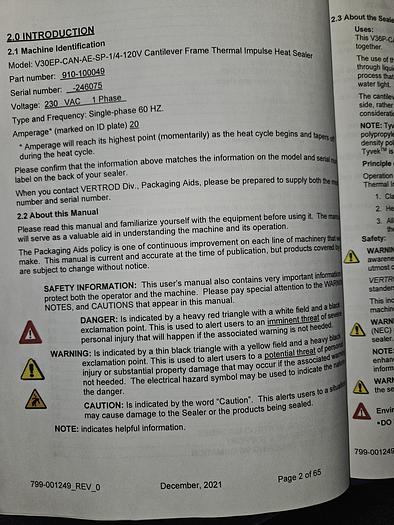 Used Vertrod PAC Machine MEDV36EP/P-CAN-AE-3/8_SP-230v