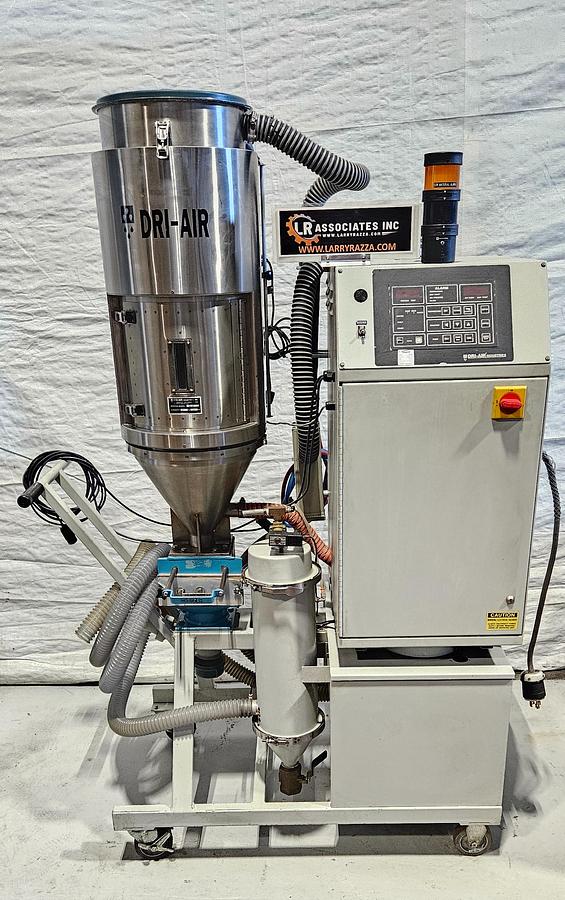 Used DRI-AIR HP4-X 35 FM HIGH-TEMPERATURE DESICCANT RESIN DRYER – RH60 STAINLESS STEEL HOPPER – ADVANCED CONTROL – NO-SPILL RECEIVER –  480V / 3 PHASE