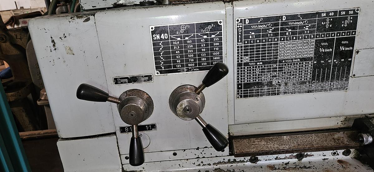 Used TOS TRENČÍN SN40C PRECISION ENGINE LATHE – MITUTOYO UDR-200 DRO – 3-JAW CHUCK – QUICK CHANGE TOOL POST – 220V / 3 PHASE