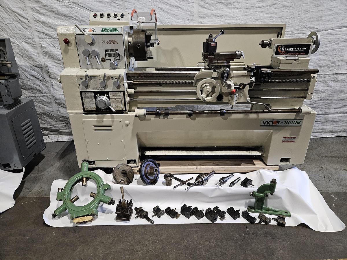 Used VICTOR 1640B ENGINE LATHE – 16" x 40" – 7.5 HP – TOOLING PACKAGE – EXCELLENT CONDITION