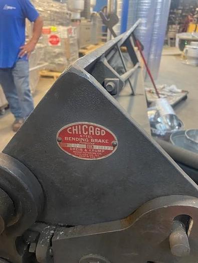 Used Chicago Dreis & Krump 8 foot 16 Gauge Metal Bending Brake Made in USA