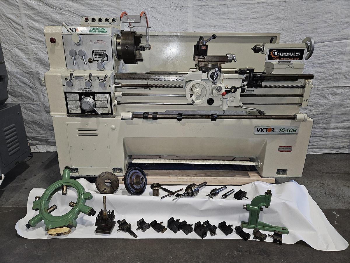 Used VICTOR 1640B ENGINE LATHE – 16" x 40" – 7.5 HP – TOOLING PACKAGE – EXCELLENT CONDITION
