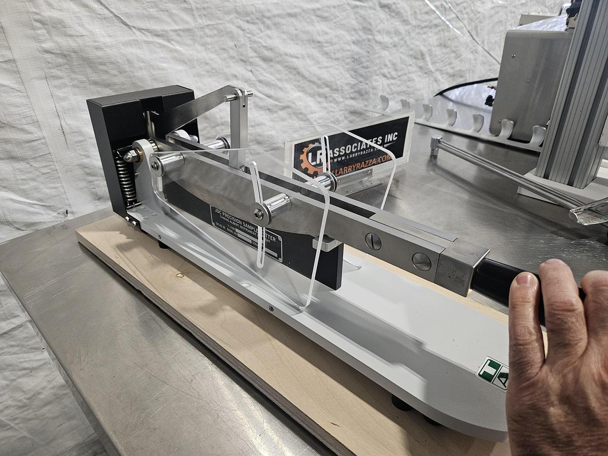 Used THWING-ALBERT JDC 5-10 PRECISION SAMPLE CUTTER – BENCHTOP SPECIMEN SHEAR – EXCELLENT CONDITION