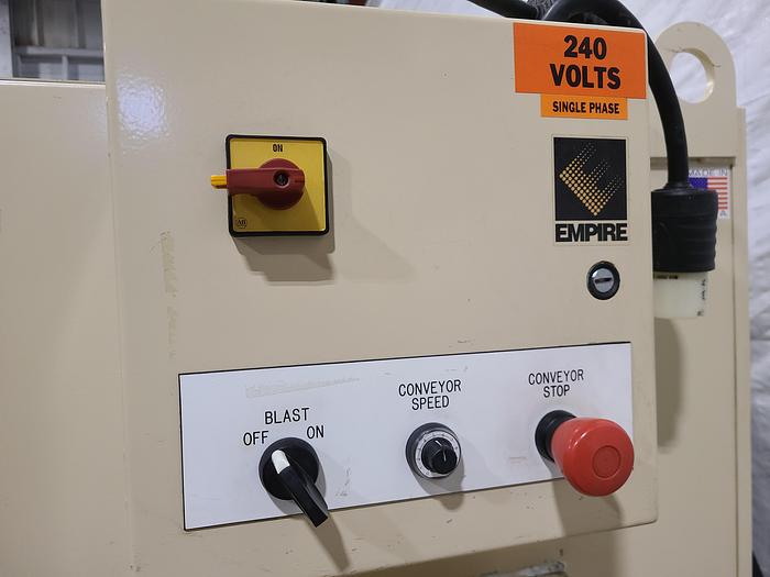 Used Empire Automatic Inline Conveyer Sand Blasting Machine Complete System Model # IL 885