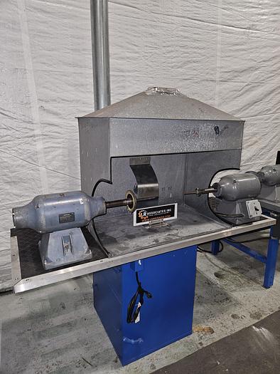 Refurbished Double Head Polishing Buffing Self Contained Machine with Dust Collector 220V 3450 RPM