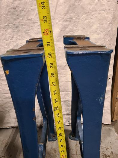 Used Cast Iron Vintage Steel Legs Steam Punk original 1940 Era Made in the USA 2 in a set