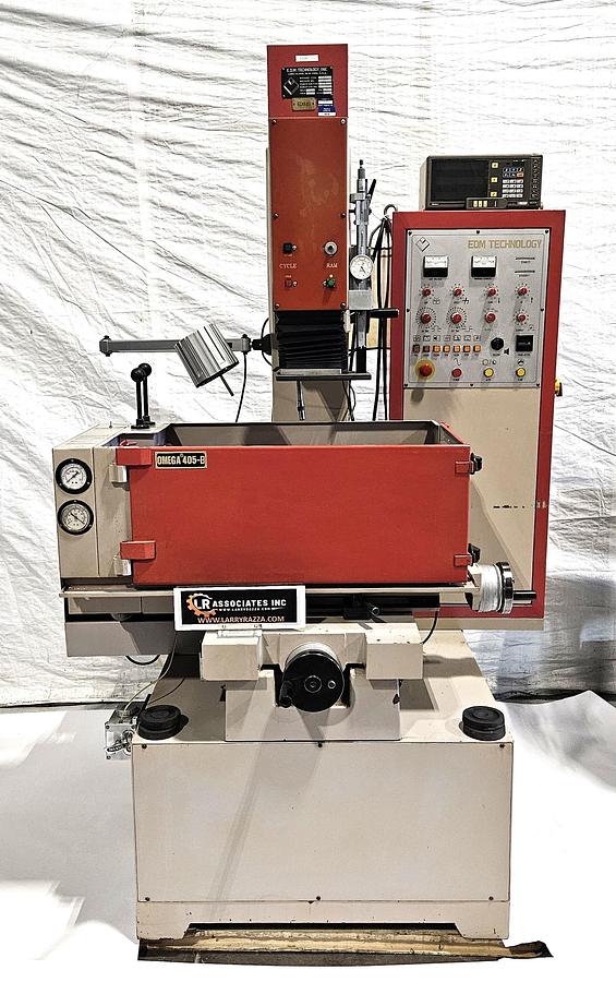 Used EDM TECHNOLOGY OMEGA 405-B SINKER EDM – 30 AMP POWER SUPPLY – MITUTOYO DIGITAL READOUT – MAGNETIC CHUCK – 220V 3 PHASE – 1990