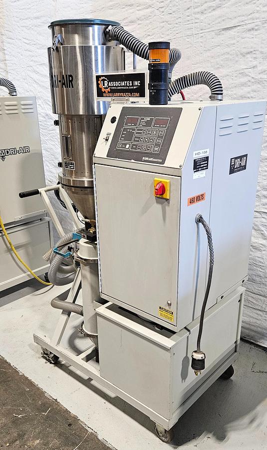 Used DRI-AIR HP4-X 35 FM HIGH-TEMPERATURE DESICCANT RESIN DRYER – RH60 STAINLESS STEEL HOPPER – ADVANCED CONTROL – NO-SPILL RECEIVER – 480V / 3 PHASE