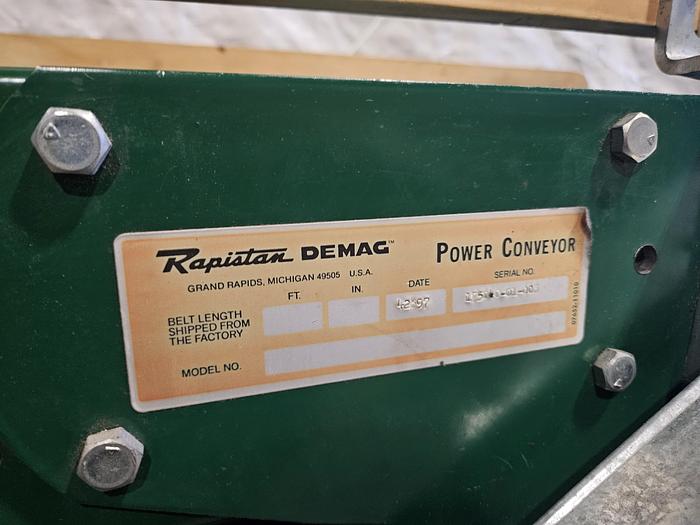 Used Rapistan Demag Power Conveyor 64 x 14 inch 208 230 460 3 phase