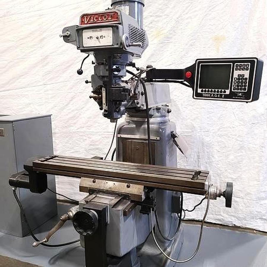 Used VICTOR / PROTOTRAK 2-AXIS CNC VERTICAL MILL – 49" TABLE – VARIABLE SPEED – PROTOTRAK PLUS CONTROL – REFURBISHED / USB UPGRADE – POWER QUILL – AUTO LUBE – EXCELLENT CONDITION