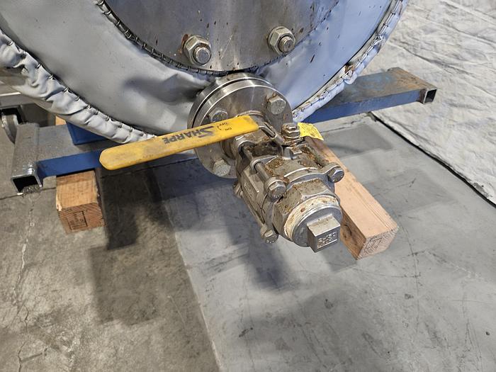 Used 350 Gallon Super Heavy Duty Stainless Steel Horizontal Holding Tank Rated at 300F to -20F @ 90 PSIG Built in 2010