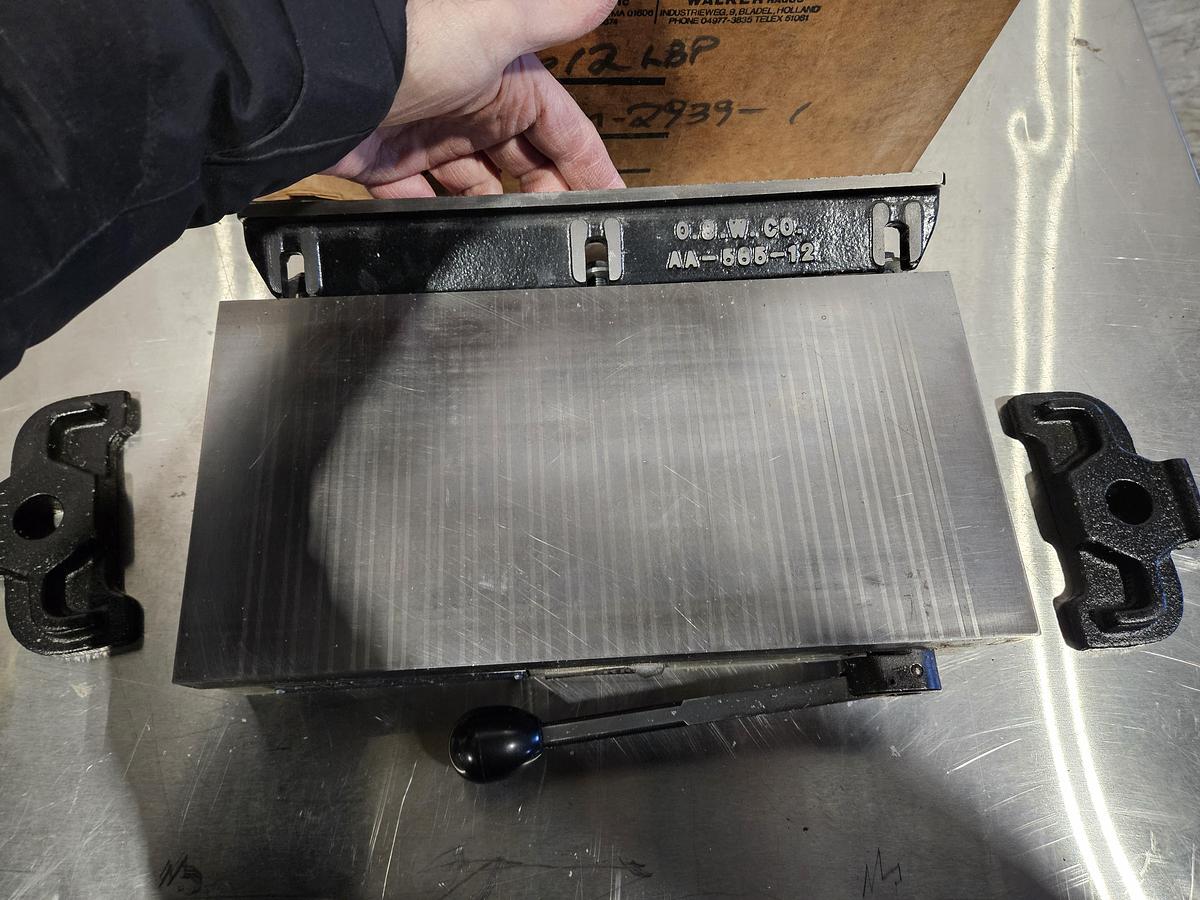 WALKER 6"×12" NEW IN BOX - PERMANENT MAGNETIC CHUCK for Surface Grinders – MODEL 612-LBP – CLAMPS & SIDE RAIL INCLUDED