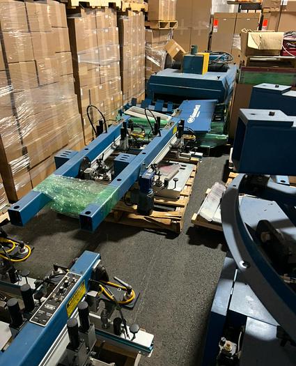 Refurbished Reconditioned M&R Gauntlet II 8 Color 10 Station Screen Printer with Flash Dryer & Fusion Dryer... in Excellent Condition!