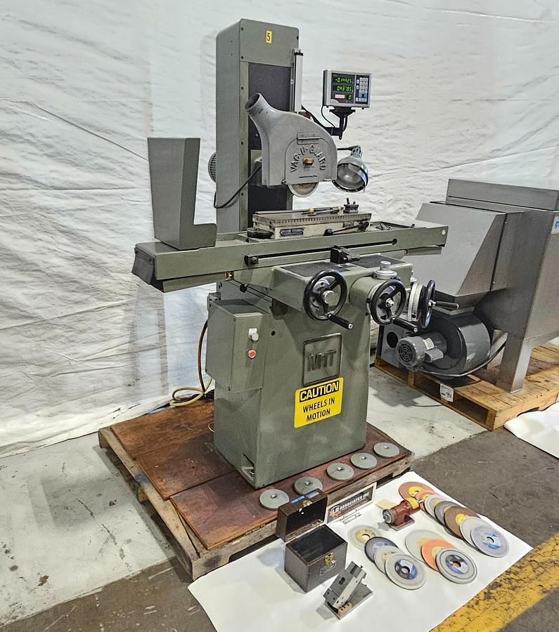 Used MITSUI HIGH-TEC MSG-205MH 6" × 18" PRECISION SURFACE GRINDER – FAGOR 2-AXIS DRO – WALKER CERAMAX MAGNETIC CHUCK – PRECISION SINE VISE – EXTRA WHEELS, HUBS & TOOLING – 220V 3 PHASE – TESTED & RUNNING