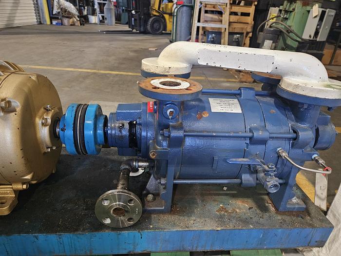 Used Kinney Tuthill Liquid Ring Two Stage Vacuum Pump #VLRC-125-FA2 with Baldor 15HP Motor