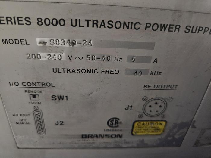 Refurbished Branson 8000 Series 40 kHz Ultrasonic Cleaner System with 25 Gallon Heated Tank