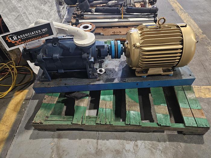 Used Kinney Tuthill Liquid Ring Two Stage Vacuum Pump #VLRC-125-FA2 with Baldor 15HP Motor